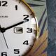 Vintage clock silent wall "Bayard blue green copper"