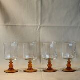 Set de 4 verres à pied ambré
