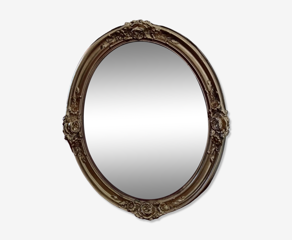 Miroir ovale doré 49x69cm