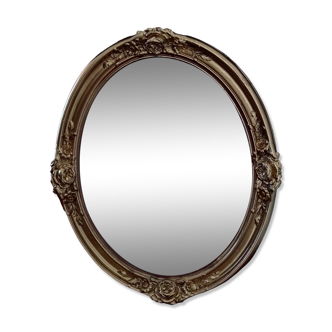 Miroir ovale doré 49x69cm