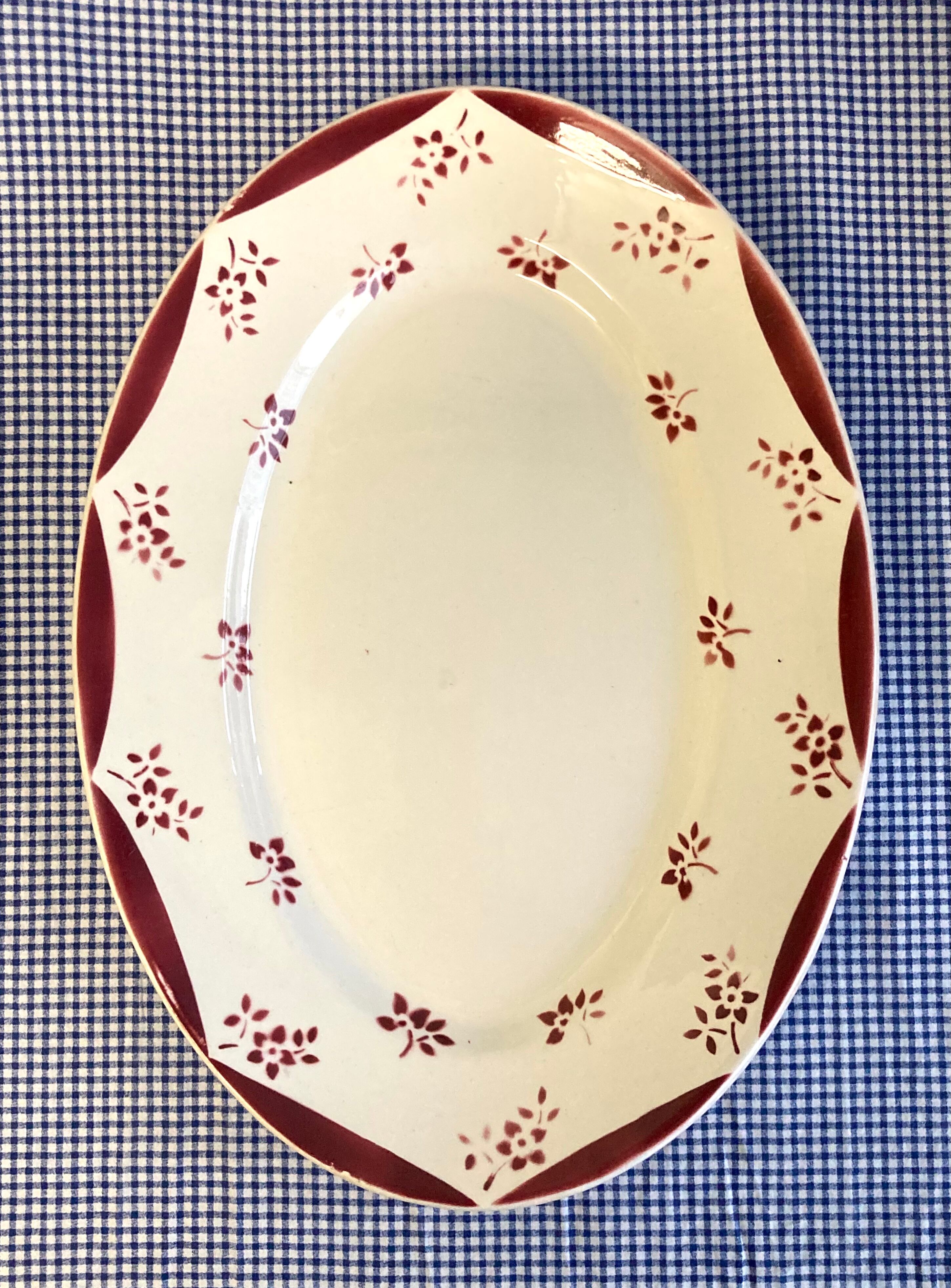 The oval dish small flowers Digoin