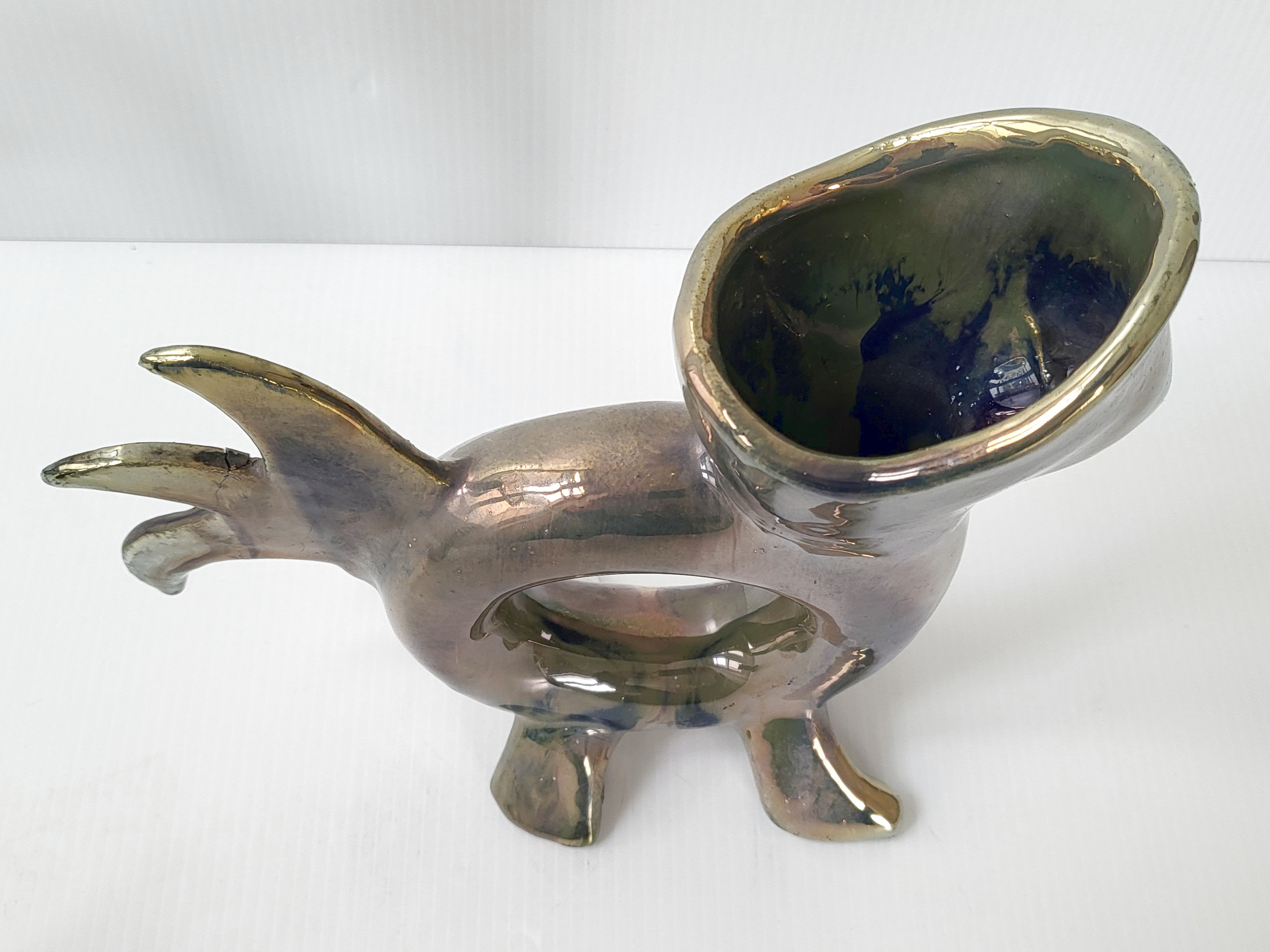 Pair of vintage zoomorphic vases