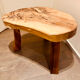 Table basse bois naturel brutaliste