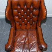 Chesterfield Wingback Armchairs with Flat Arms by William Morris, Set of 2