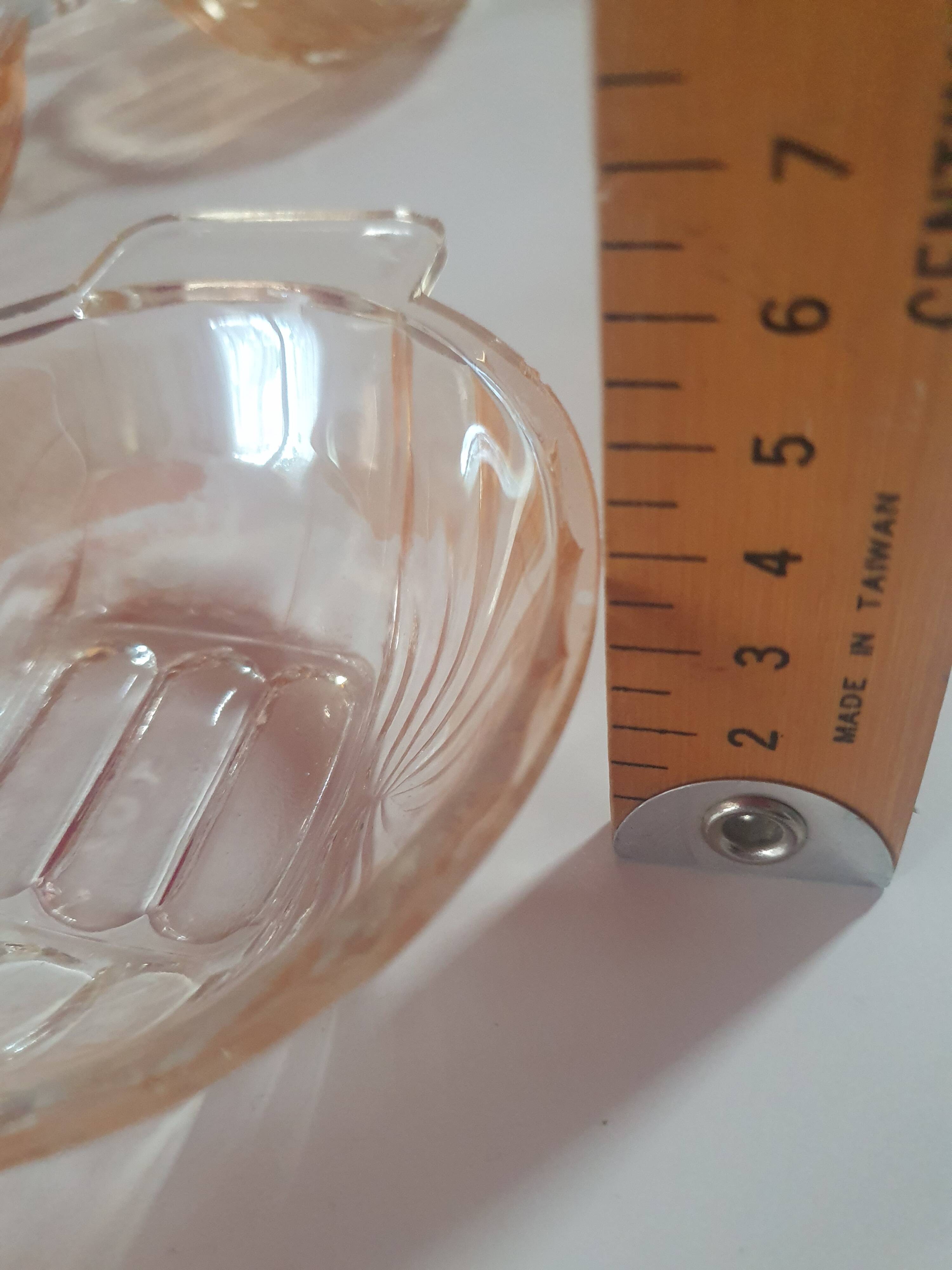 Set of 9 vintage amber glass bowl ramekins with handles