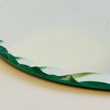 Vintage round and beveled table mirror