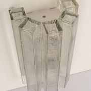 Large pair of wall sconces in brass and Murano glass by Doria, Germany, 1960s.