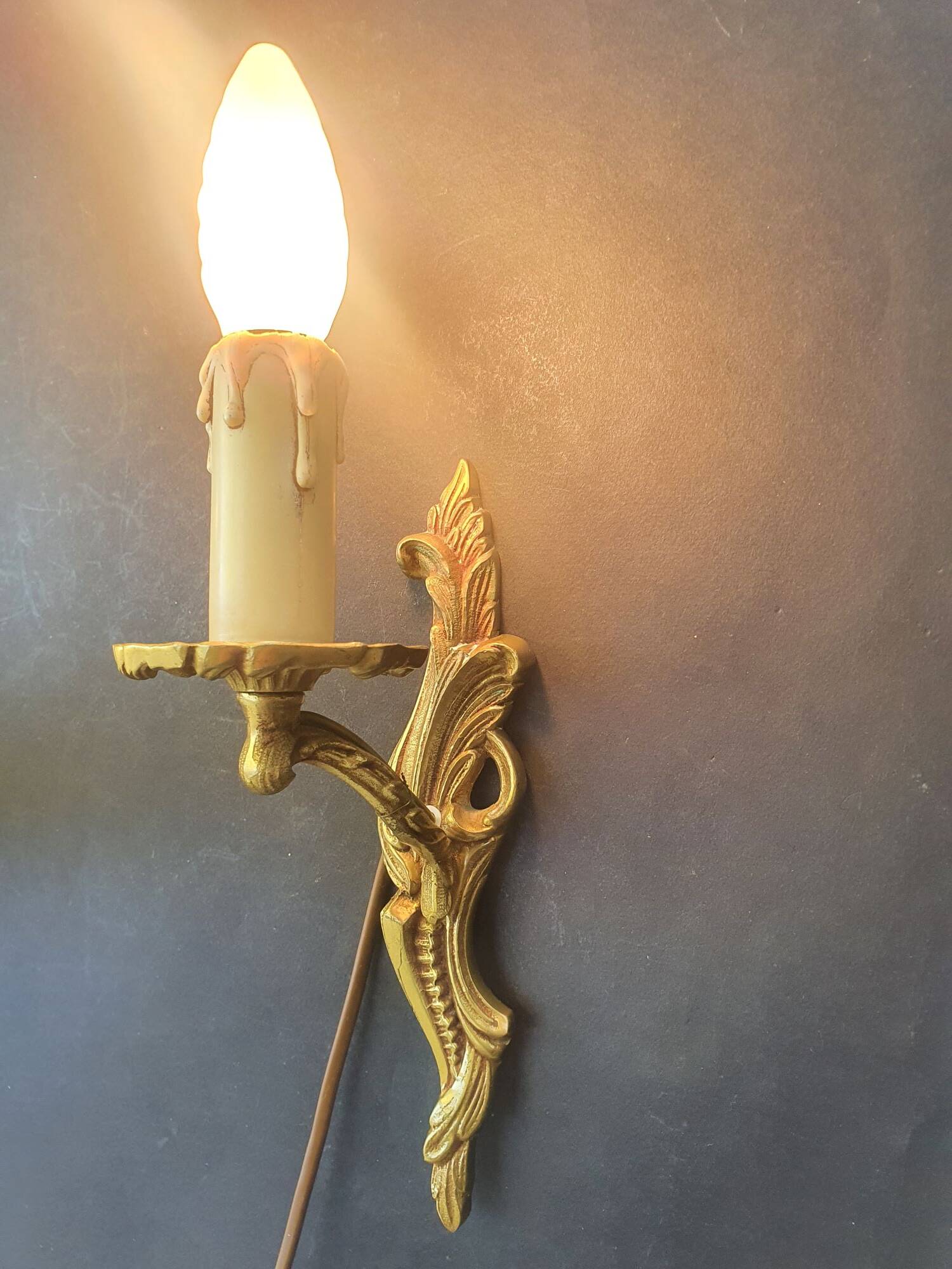 Pair of antique wall candle holders