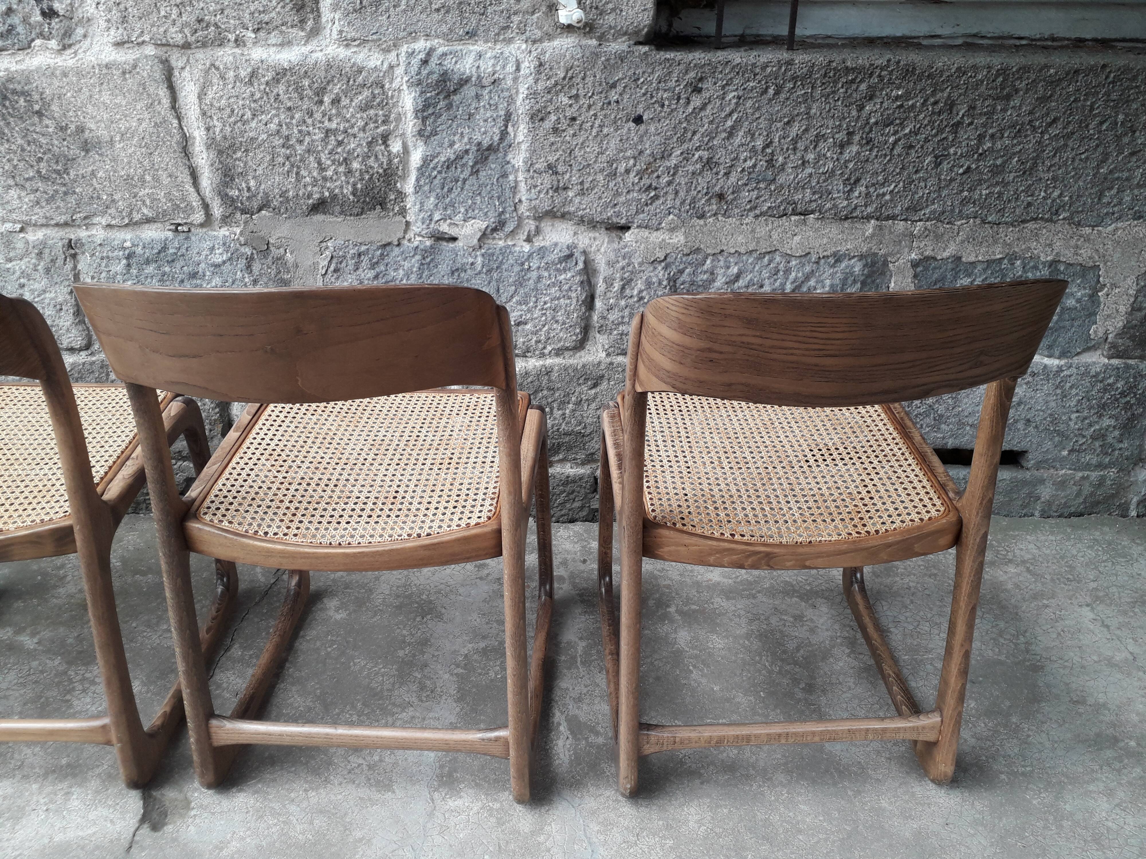 Baumann sled chairs, set of four