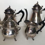 Tea service and silver metal coffee
