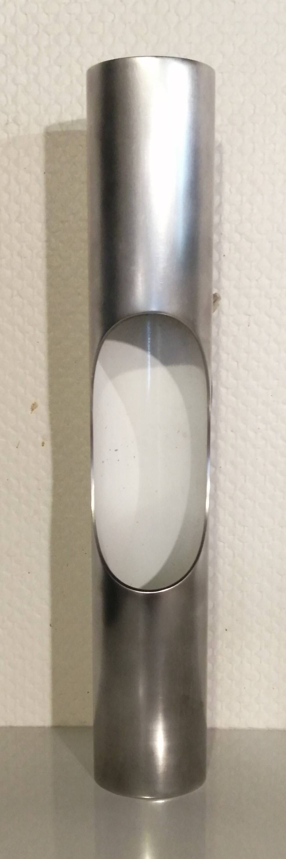 Fuga model brushed aluminum wall lamp by Maija Liisa Komulainen for Raak Amsterdam 1960