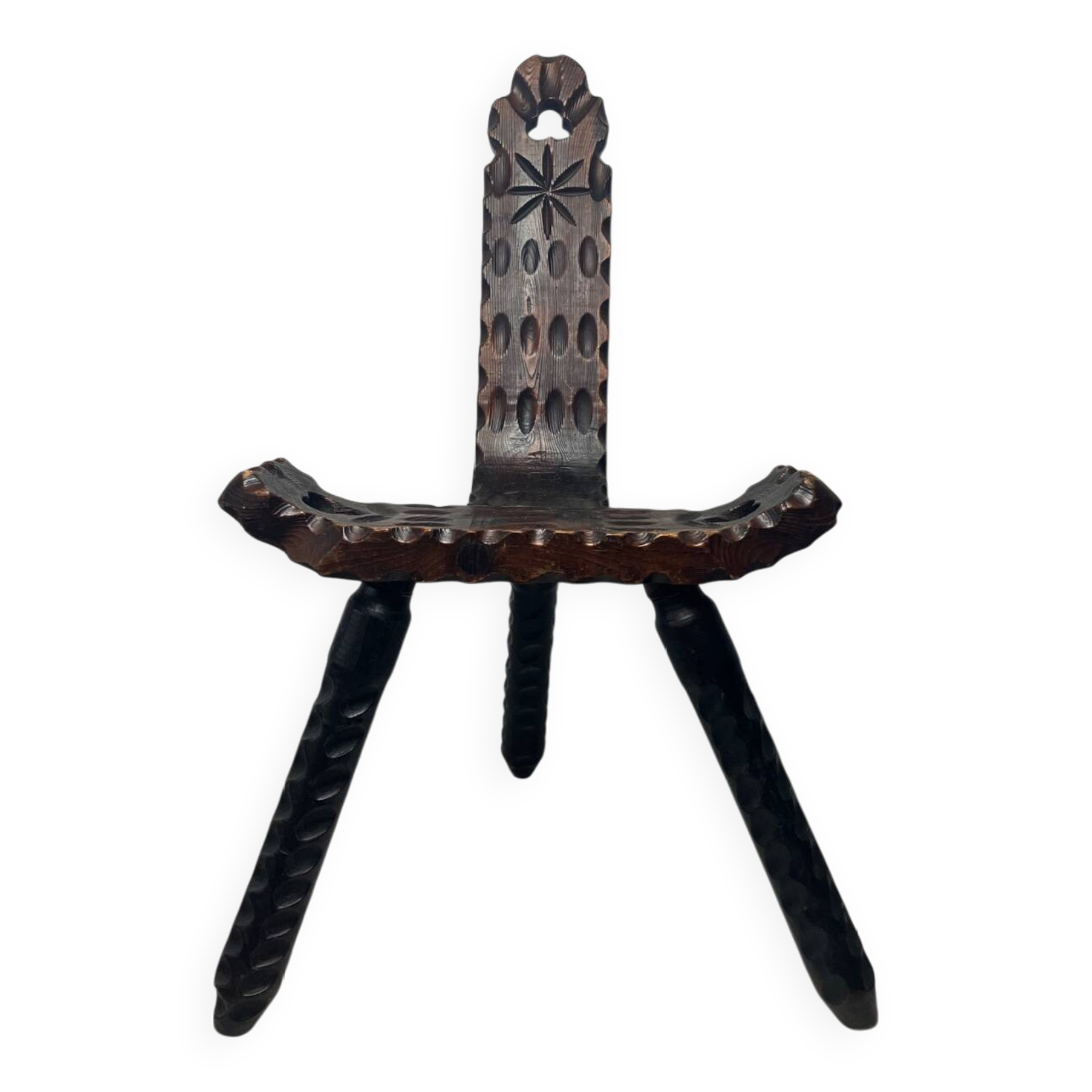 Chaise tripode brutaliste, 1950s