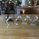 4 antique champagne glasses engraved