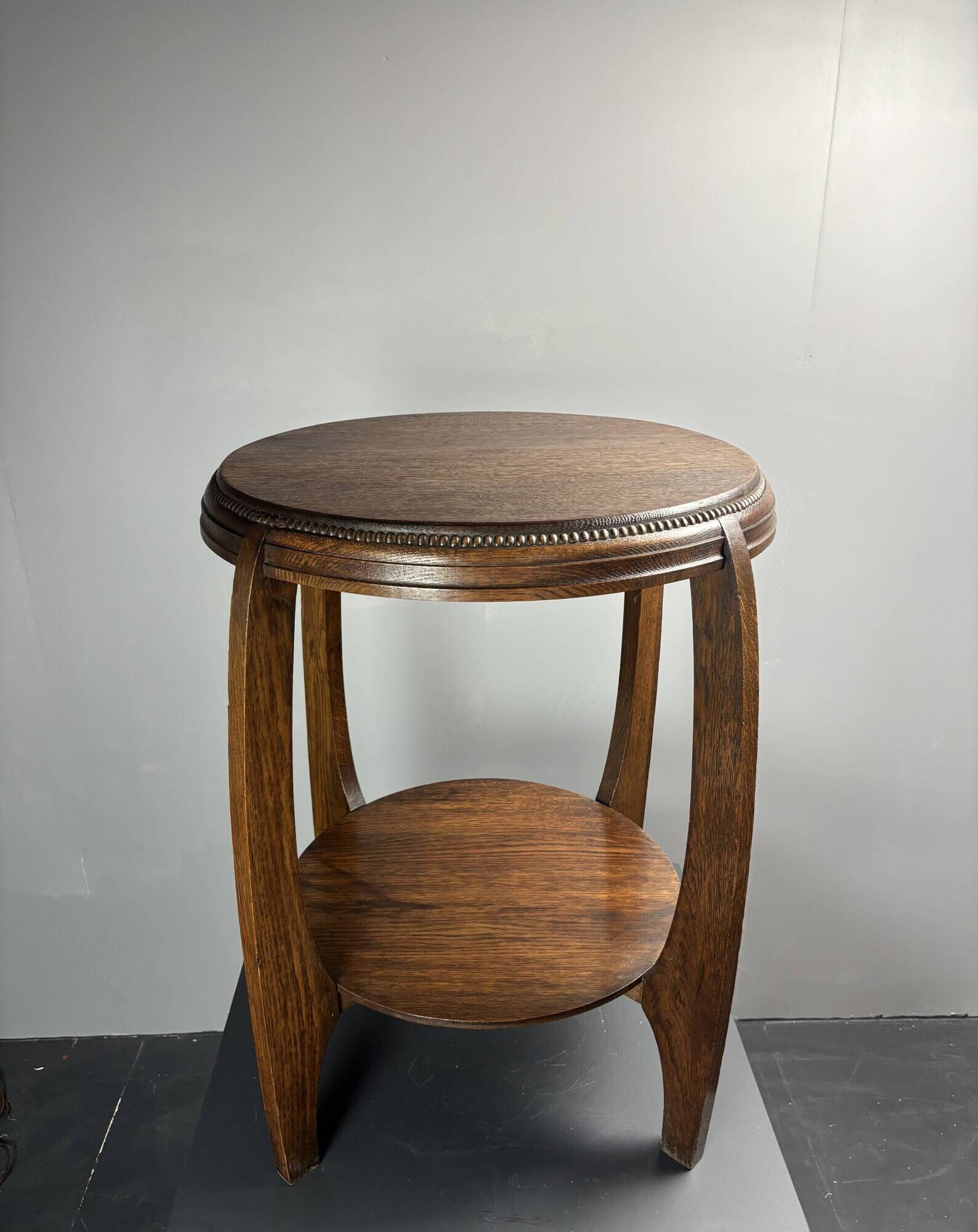 Dutch art deco Amsterdam school oak side table, 1930s
