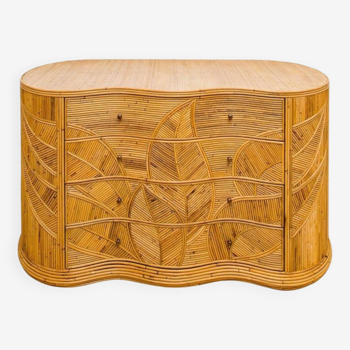 Rattan “leaf” chest of drawers