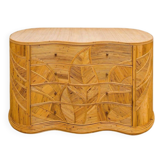 Rattan “leaf” chest of drawers