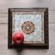 Old Italian Ceramic Trivet and Wooden Frame