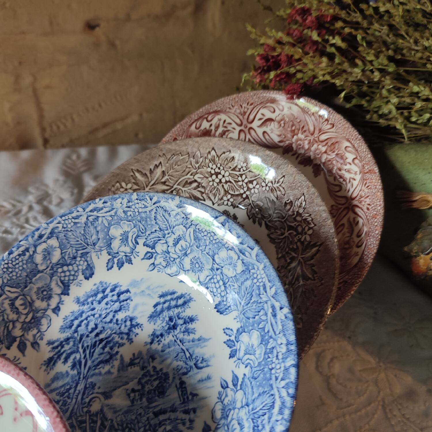 Four old bowls or cups from England