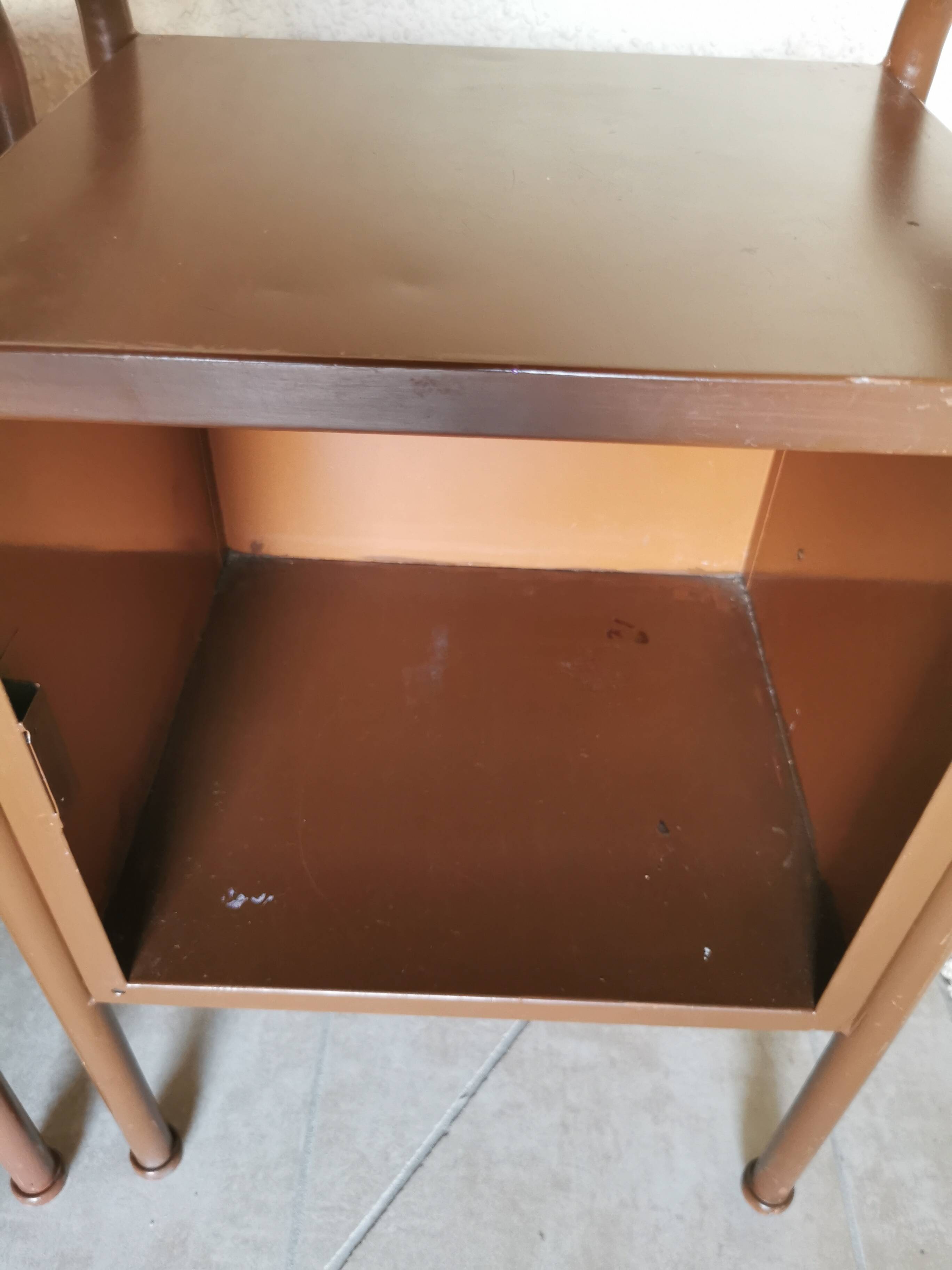 Pair of boarding school bedside tables