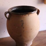 Ancienne pot / jarre à olive vernissée marron