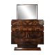 1940s Art Decò sideboard in walnut burl with mirror