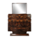 1940s Art Decò sideboard in walnut burl with mirror