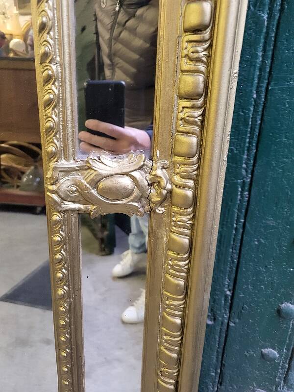 Large framed mirror from the 19th century