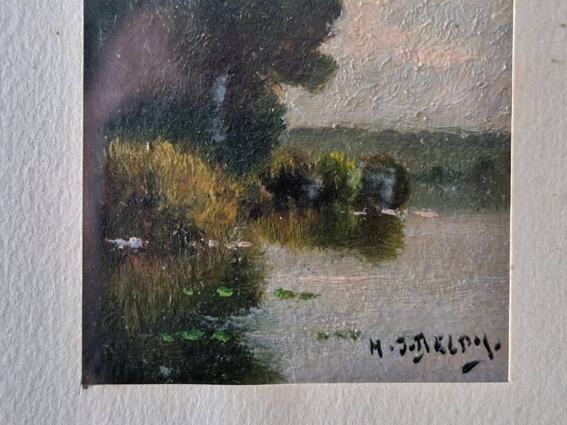 Henri Jacques Delpy (1877-1957) - Three oils on cardboard in the same frame - Landscapes