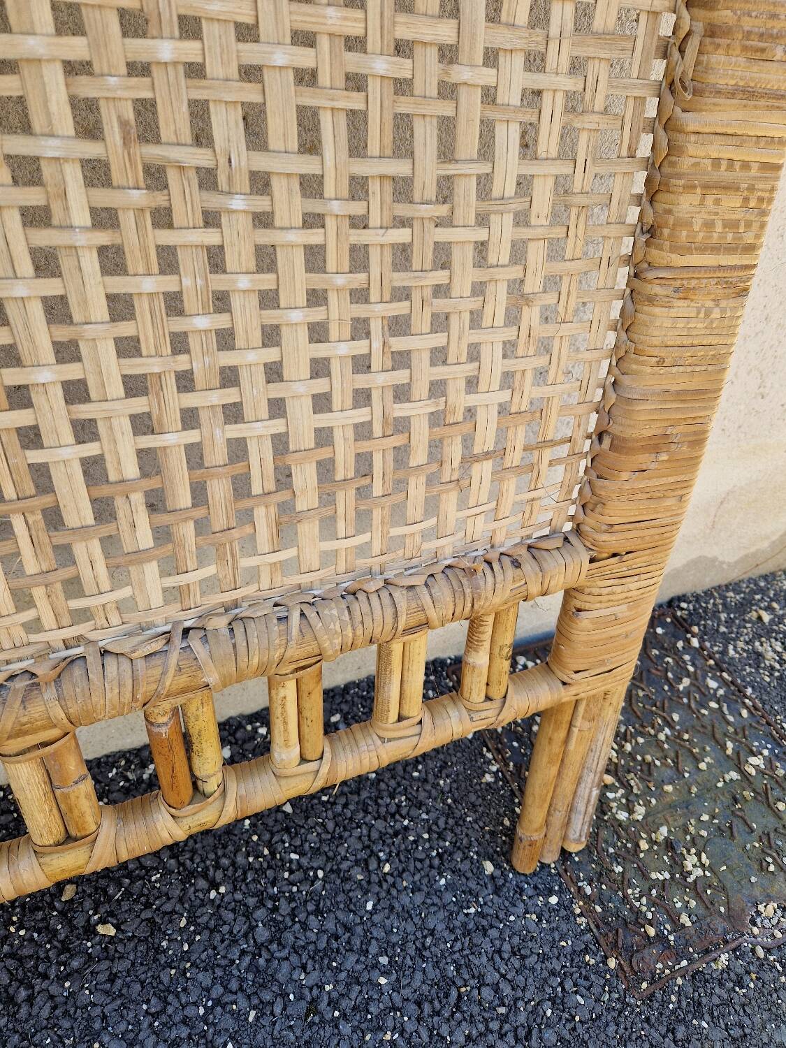 Rattan wicker headboard