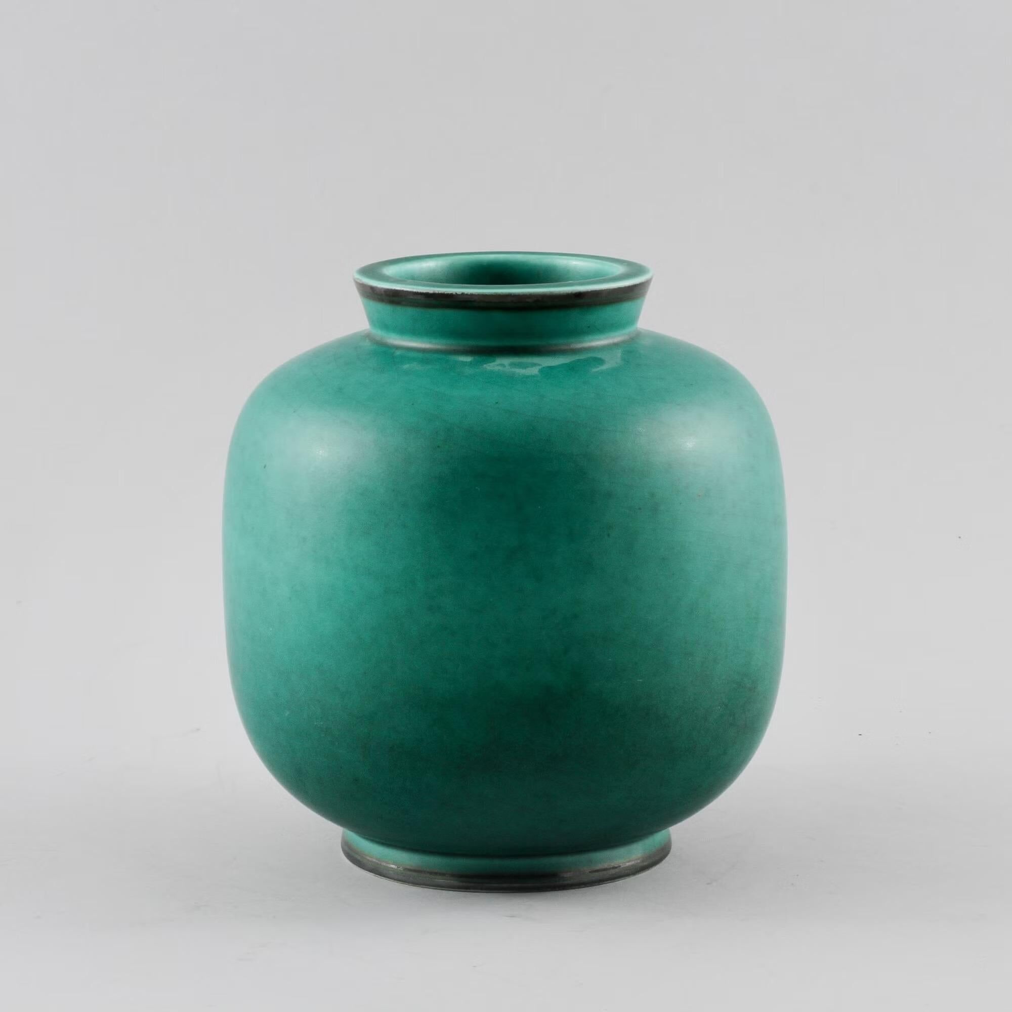 Vase wilhelm kage in ceramic "argenta" gustavsberg sweden 1950s marked