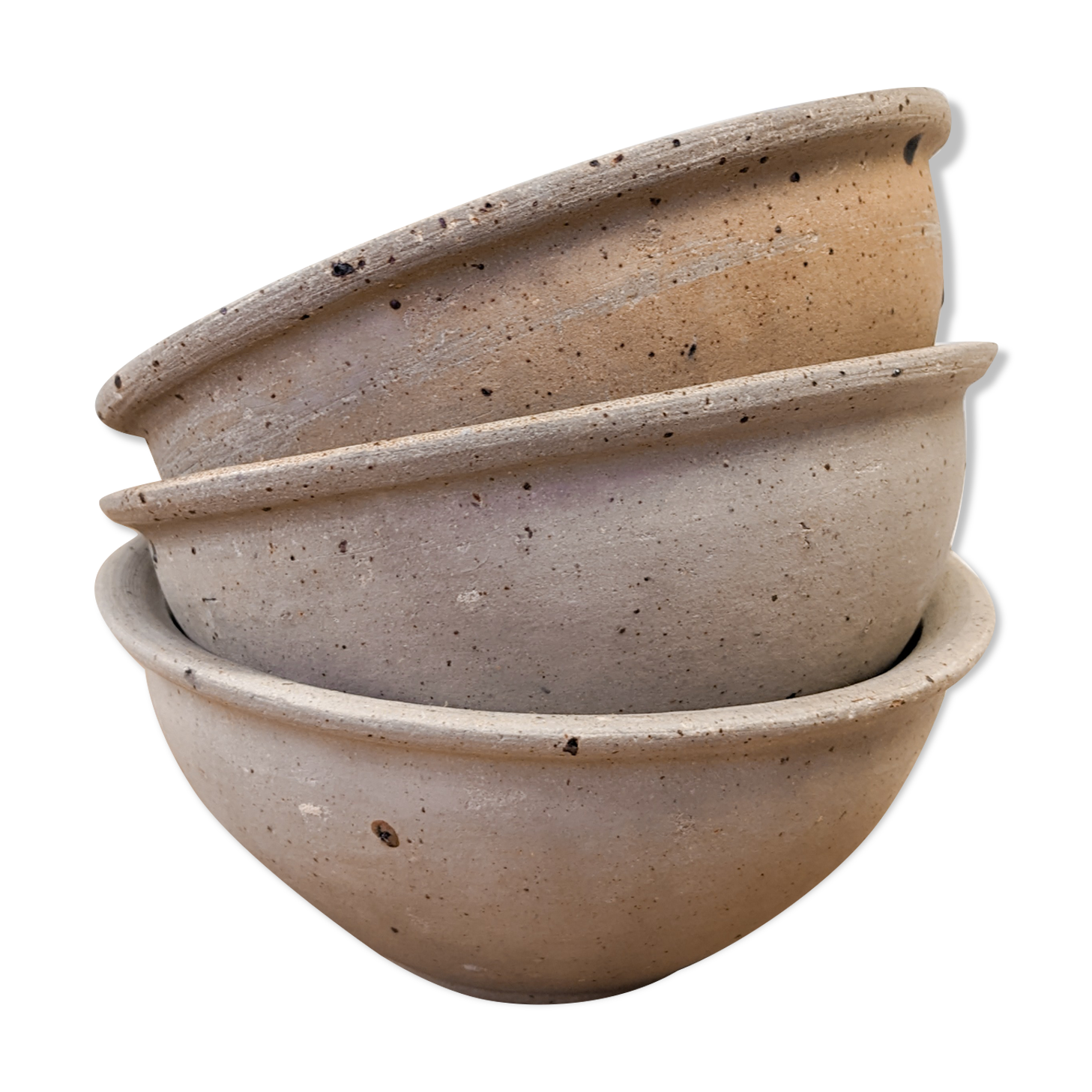 3 bowls made of natural sandstone