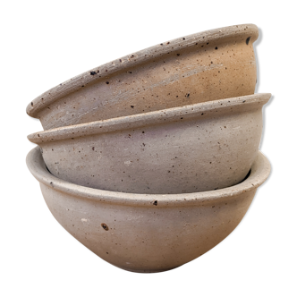 3 bowls made of natural sandstone