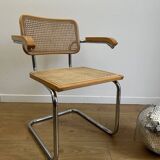 CESCA B64 armchair in canework after Marcel Breuer