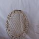 Corbeille panier plat métal doré et scoubidou
