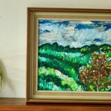 Original mid-century oil on canvas – "Landscape Pattern"