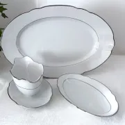 3 white porcelain plates