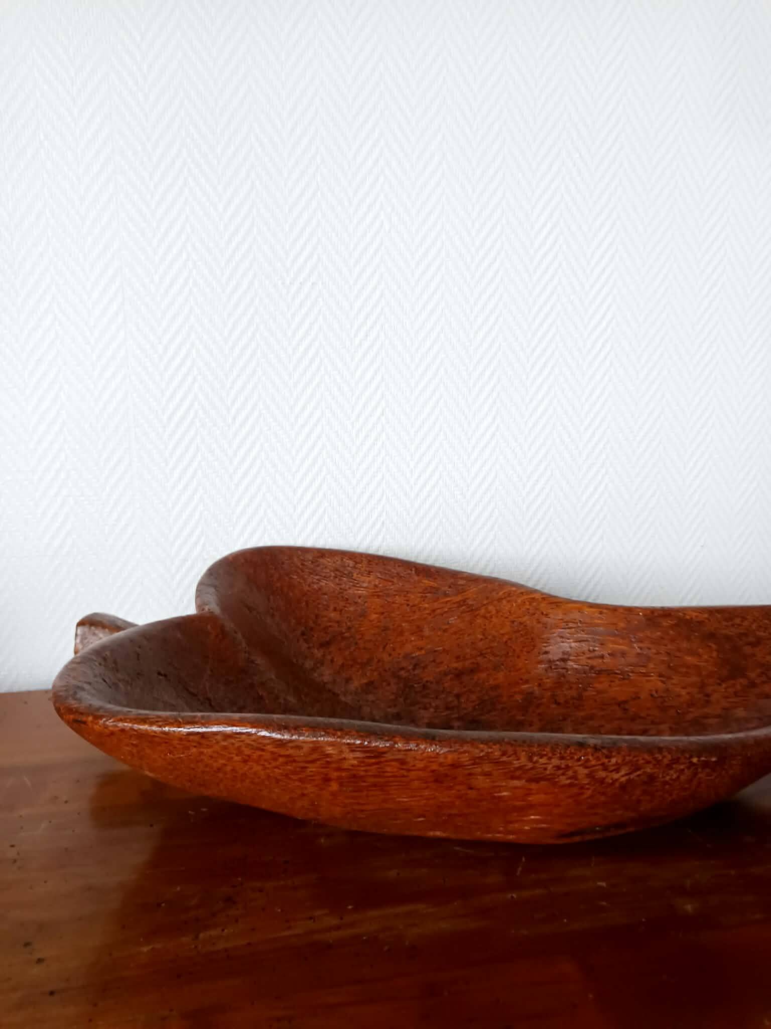 Large brutalist wooden bowl, 65 cm
