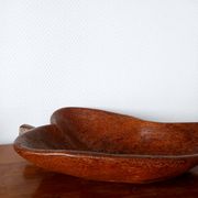 Grande coupe en bois brutaliste, 65 cm