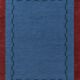 Slate blue and oxblood wool rug, 150/250cm