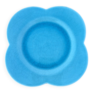 Small plate Charolles earthenware turquoise blue