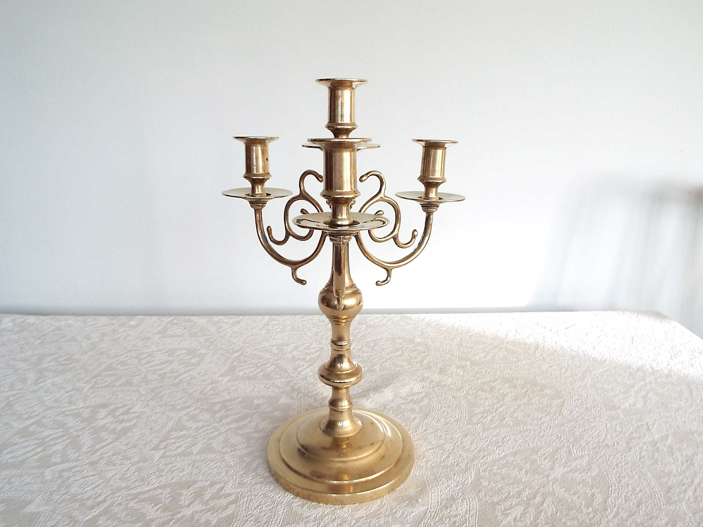 Brass chandelier 4 burners 3 branches
