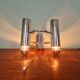 Double wall light in chrome metal, Gaetano Sciolari, 1970.