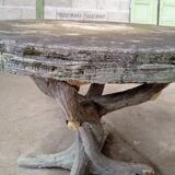 Table de jardin en ciment façon bois