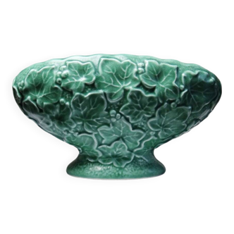 Small earthenware planter in relief barbotine style with ivy, Sylvac England.