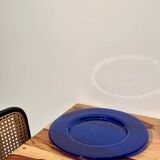 Plat/Assiette en verre bleu vintage