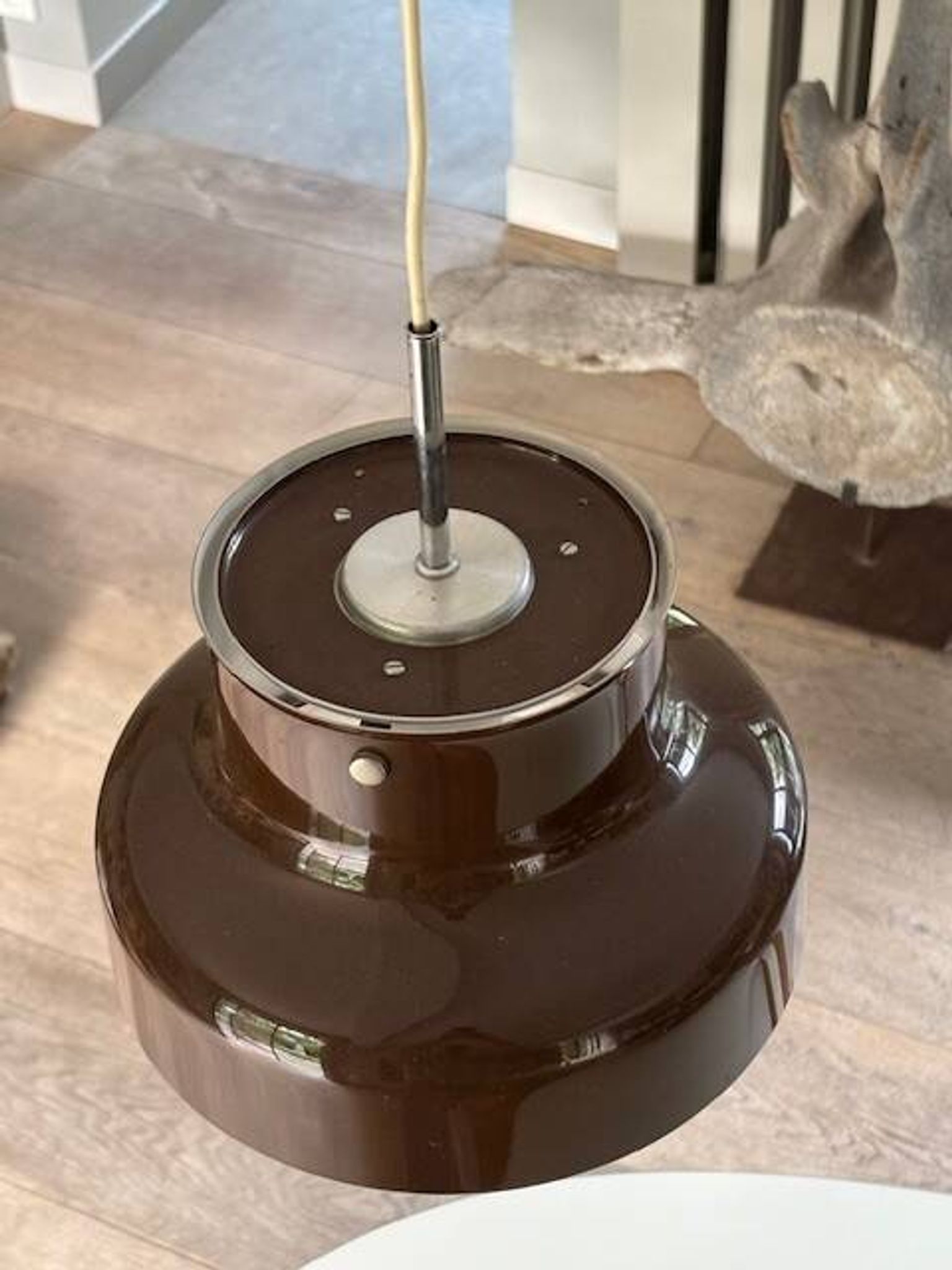 Brown Bumling pendant light by Anders Pehrson-Sweden 1960s