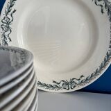 service de 10 assiette plate ancienne Longchamp terre de fer Belleville