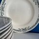 set of 10 old Longchamp flat plates, ironstone, Belleville