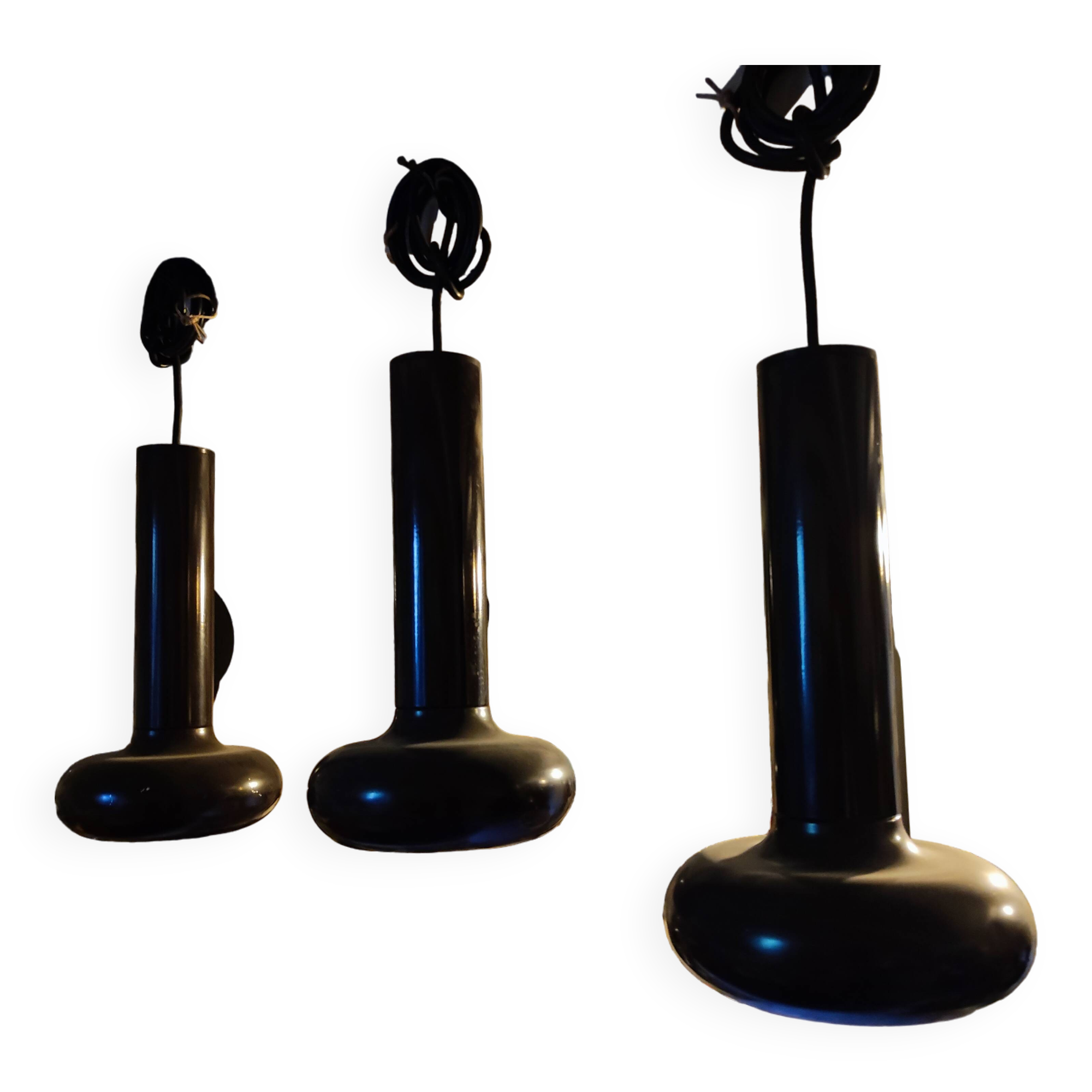 Lita pendant light, chocolate color, 1970