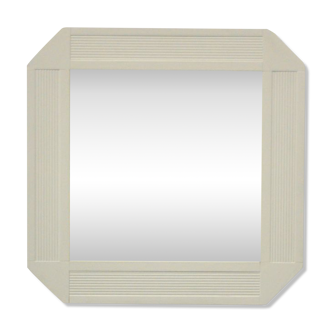 beige square diamond mirror
